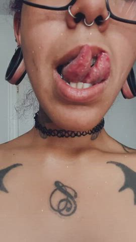 latina long tongue milf tattoo tongue fetish r/pornstartongues gif