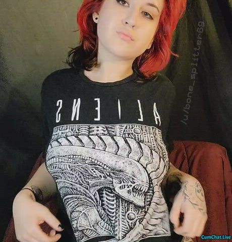 Alt Big Tits Emo Goth NSFW OnlyFans Redhead Teen Titty Drop gif