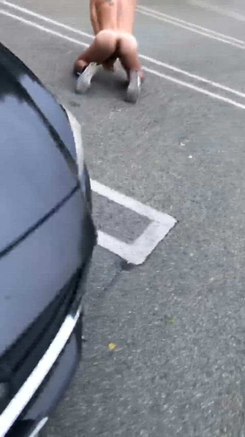 Public cumdump in parking lot