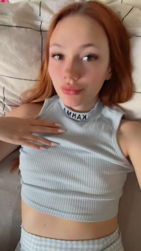 cute onlyfans redhead teen tits tiny-tits gif