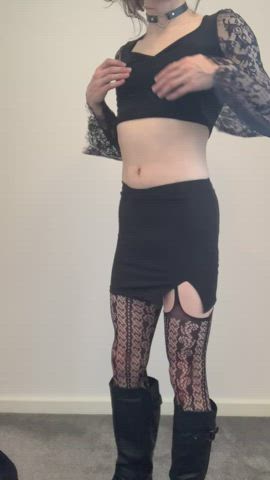 femboy skirt tights gif