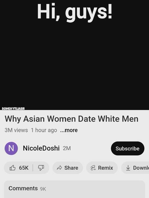 A popular video online explains why Asian Women date white men.