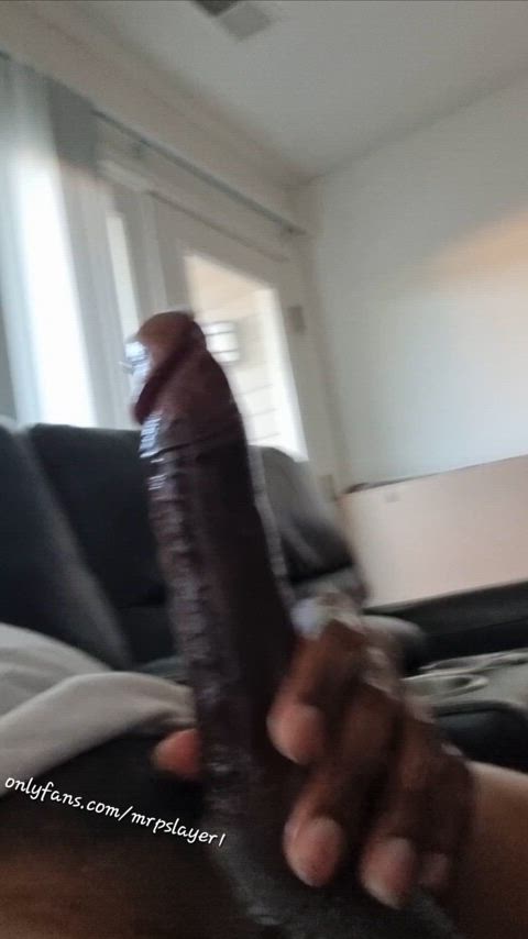 Big Black Cock Oozing Cum