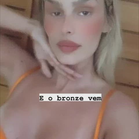 babe bikini brazilian celebrity cleavage tanlines gif