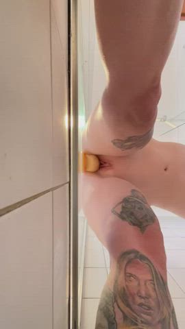 Dildo Masturbating Shower gif