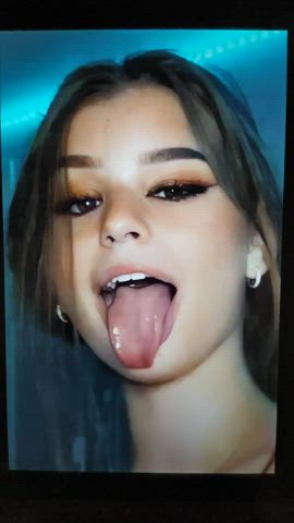 Brunette Celebrity Cum Cumshot TikTok Tribute gif