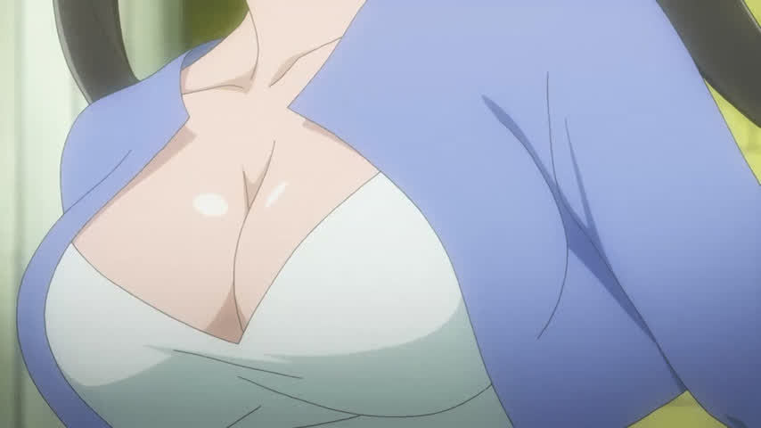 Anime Big Tits Bouncing Tits Cleavage Dress gif