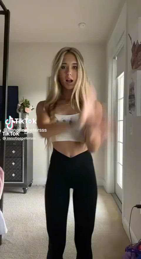 blonde teen tight tiktok gif