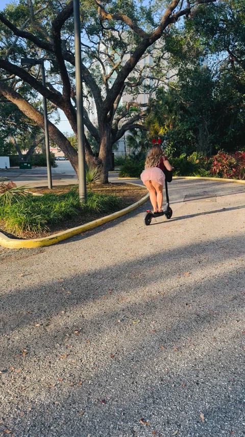 I love my new scooter, especially with no panties