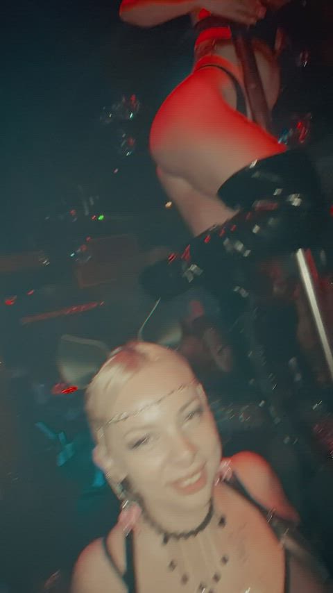 amateur blonde cute fishnet kinky natural tits nightclub public see through clothing