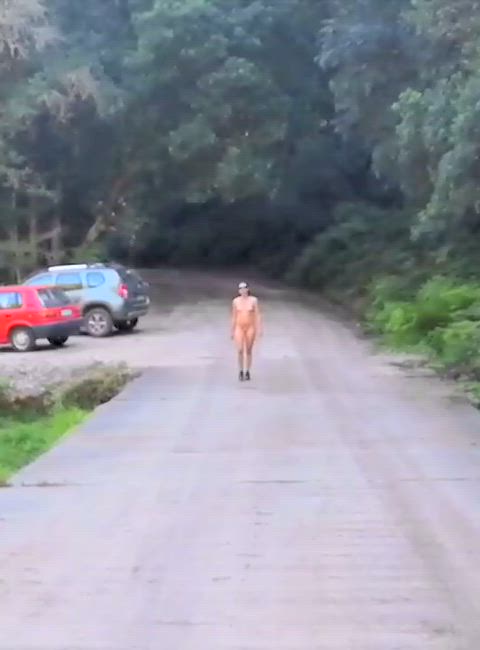 cute naked nude nudes nudist nudity outdoor public solo teen gif