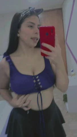 big tits boobs curvy latina model nipples pawg tits tongue fetish gif