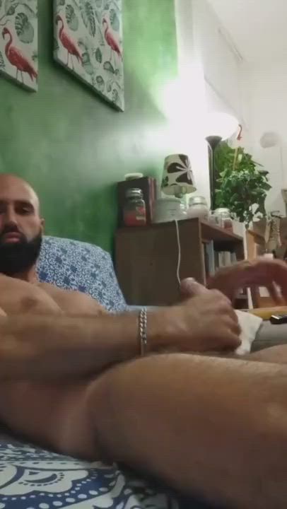 Cumshot Facial Gay Hairy Jerk Off gif