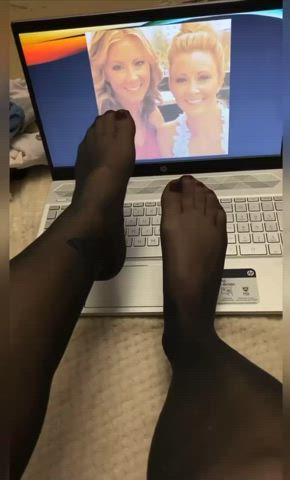 blonde family feet milf pantyhose toe sucking twins wife gif