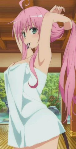 anime art cleavage compilation hentai non-nude towel wet gif