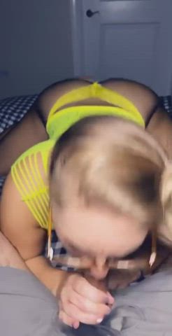 Blonde Blowjob Glasses gif