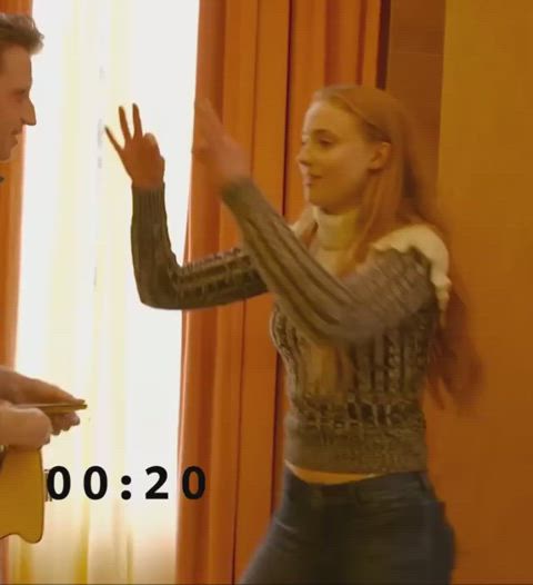 celebrity redhead sophie turner gif