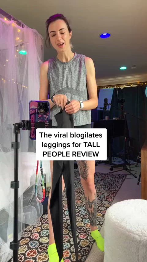 asmr brunette leggings legs long legs sexy tall tiktok gif