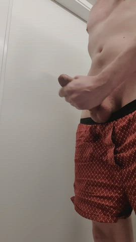 Moaning as I stroke my cock. Just wish there was someone to catch all that cum