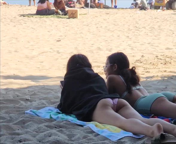 beach bikini candid petite public gif