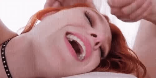 Caption Cumshot Facial Redhead Sissy gif