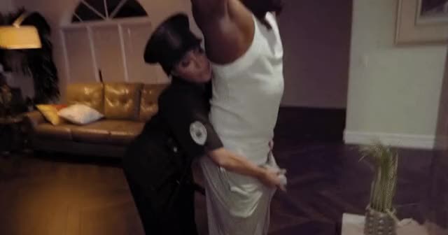 Slutty cop checking out some BBC
