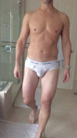 My Calvin Klein white briefs