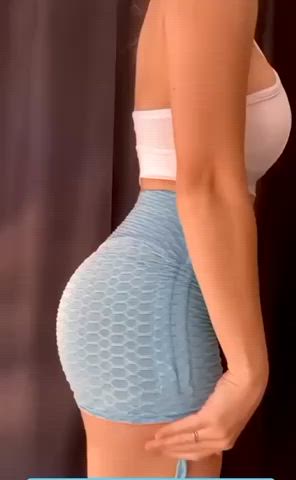 ass big ass big tits latina shorts spandex tease teasing yoga pants gif