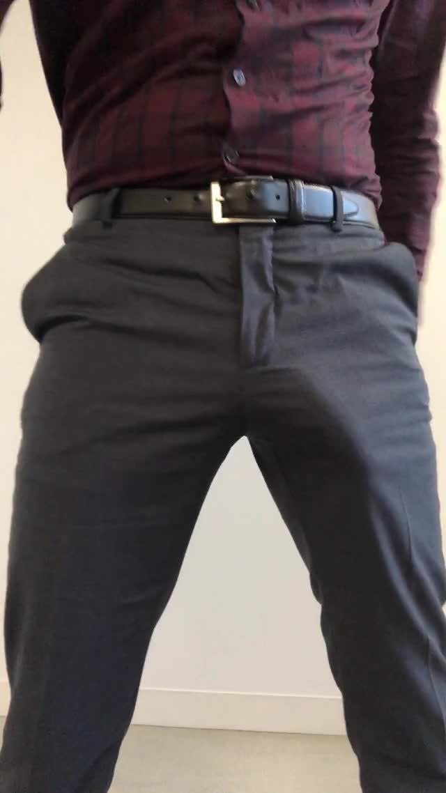 big cock bulge bulging bwc dirty talking office gif