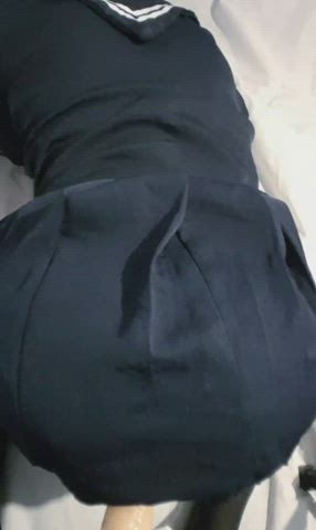 crossdressing femboy pov toy uniform gif