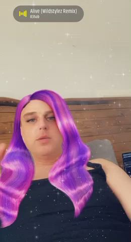 Femboy Long Hair Purple Bitch Smoking gif