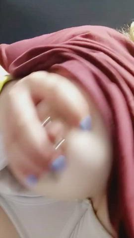 Boobs Flashing Nipple Piercing Nipple Play gif