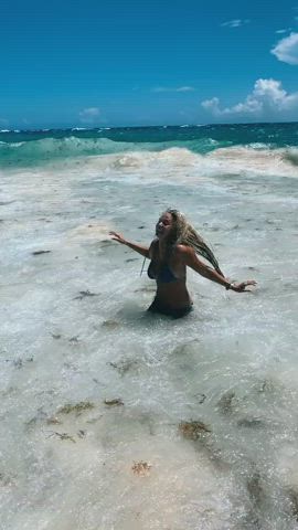 beach blonde tanlines gif