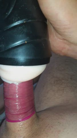 Amateur Close Up Cock Condom gif