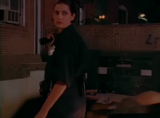 Horny T-1000 sneaks up and fucks policewoman with his big dick.