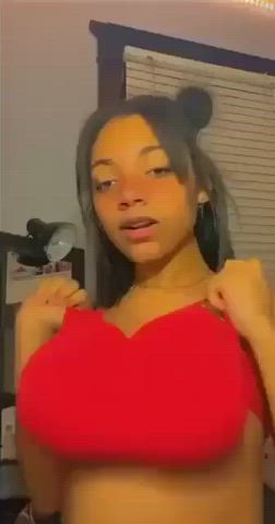 big tits bouncing tits cute ebony huge tits natural tits teen gif