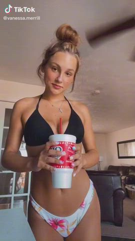 Natural Tits Swimsuit Teen gif