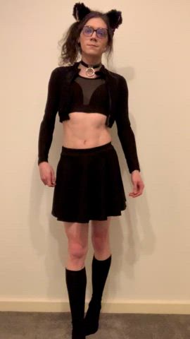 femboy knee high socks sissy slut skirt gif