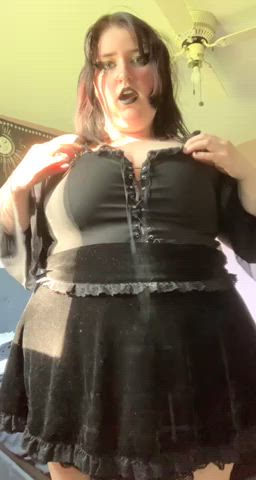 Alt BBW Big Tits Emo Goth Pierced Tease Tits Titty Drop gif