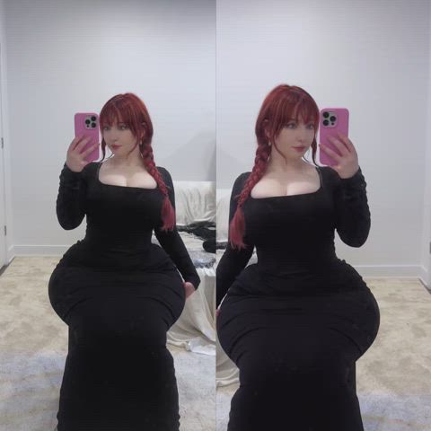 corset curvy goth hips hourglass huge ass redhead thick tiktok tiny waist goth-girls