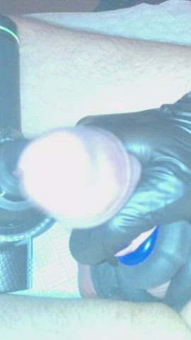 Kinky Latex Gloves Uncut Vibrator gif