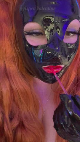 dominatrix domme femdom latex lipstick gif