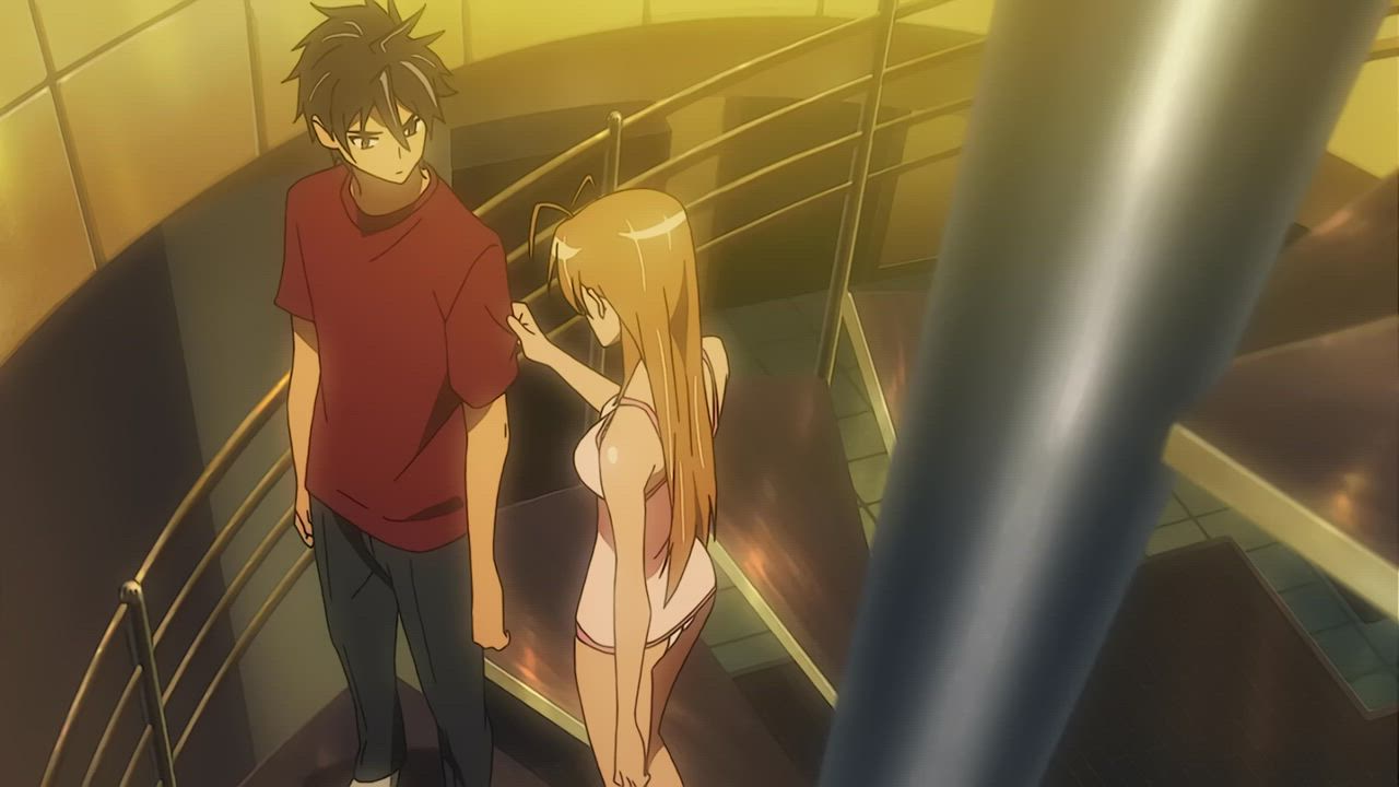 Takashi Komuro nearly gets erect from Rei Miyamoto [Highschool of the Dead] (Episode