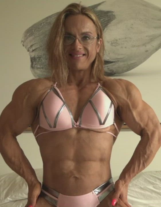 Bodybuilder Muscular Girl Muscular Milf gif