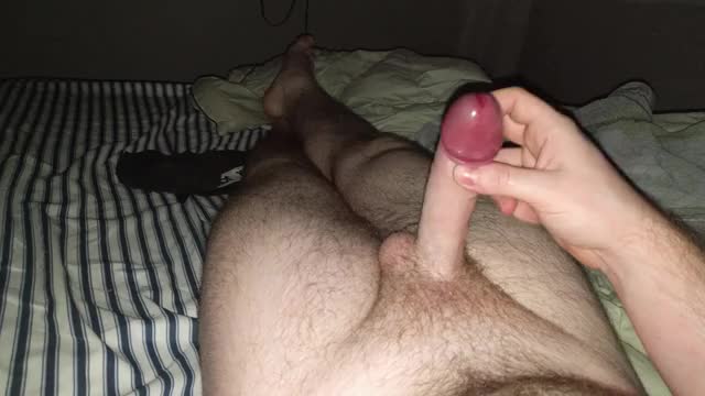 Cumming hard by stimulating my frenulum