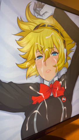 Aigis from P3 get a nice load on her face !!