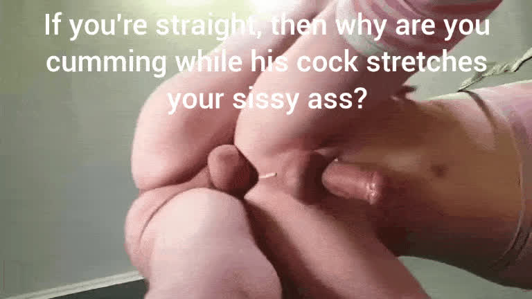 anal cum hands free sissy gif