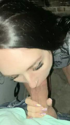 Got her to suck my dick after party