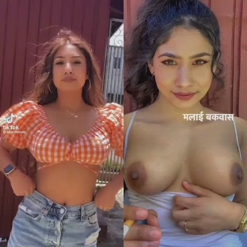 Nepali TikTok Slut Showing off Her Tits