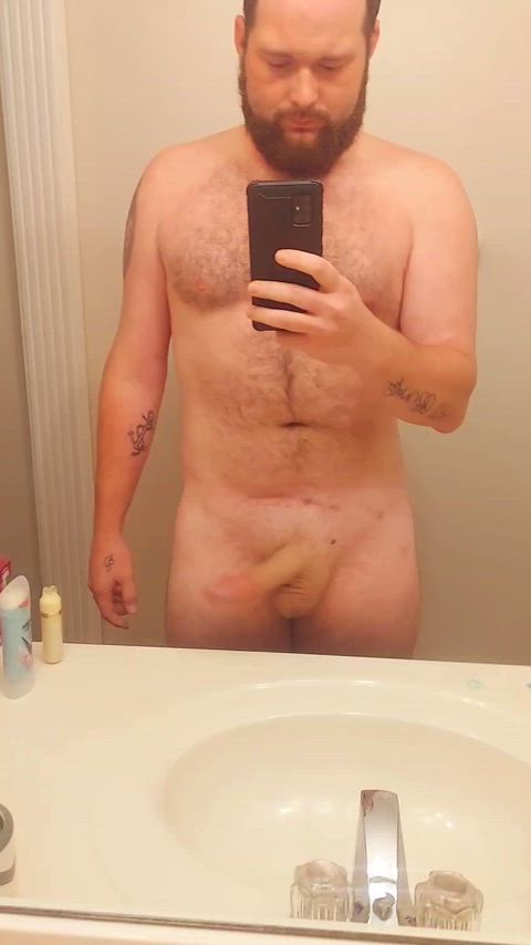 big balls big dick cock mirror monster cock selfie shower thick cock gif